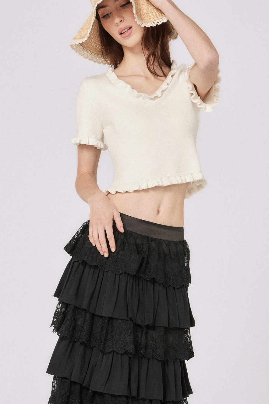 Chloe Knit Top - Cloud