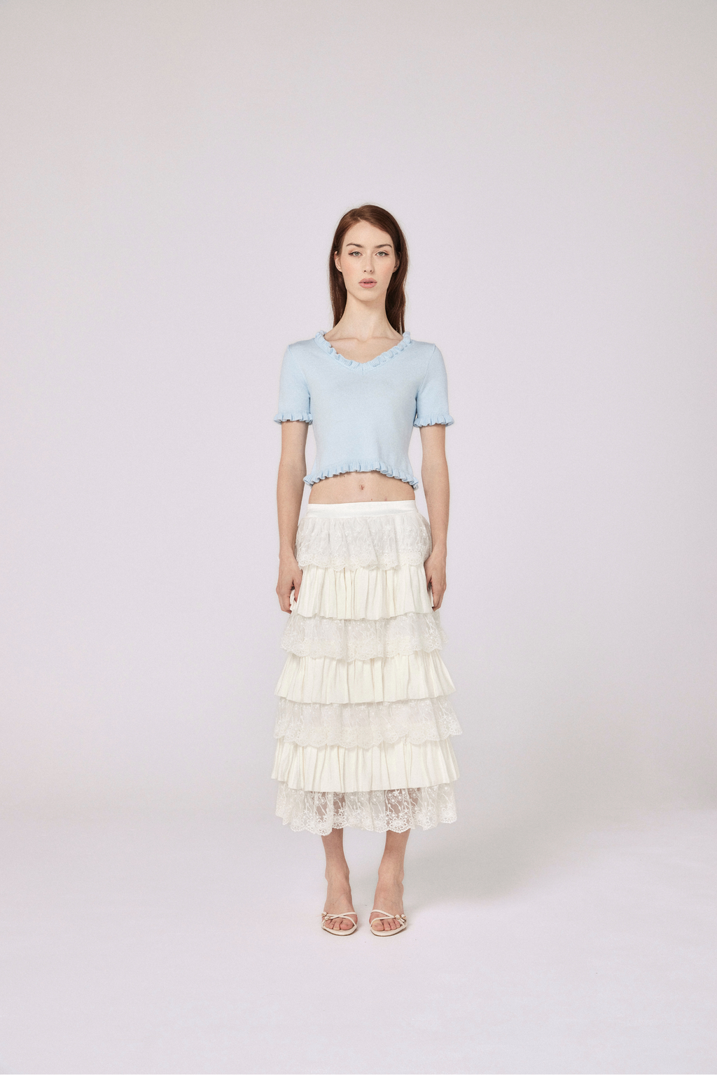 Chloe Knit Top - Baby Blue
