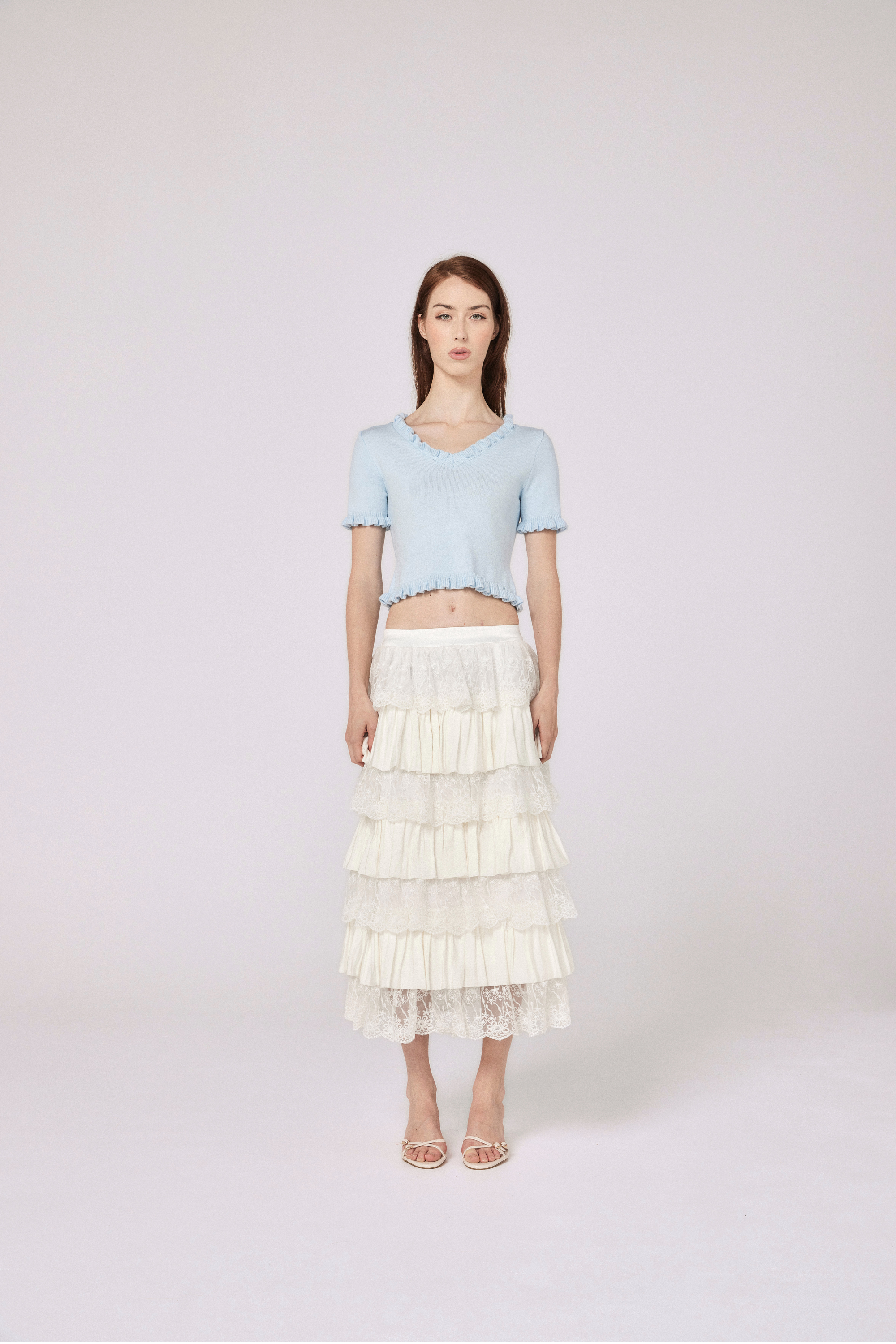Chloe Knit Top - Baby Blue