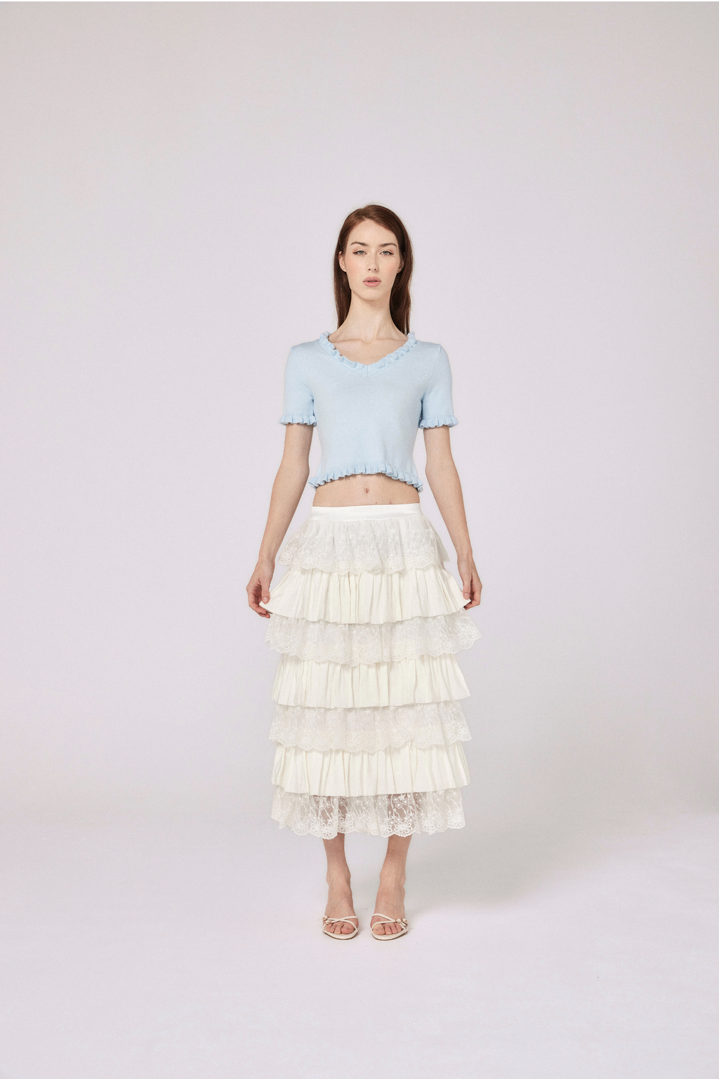 Chloe Knit Top - Baby Blue
