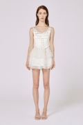 Ellia Corseted Mini Dress - Feather White