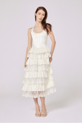 Alara Corseted Midi Dress - Soft White