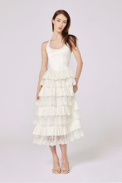 Alara Corseted Midi Dress - Soft White