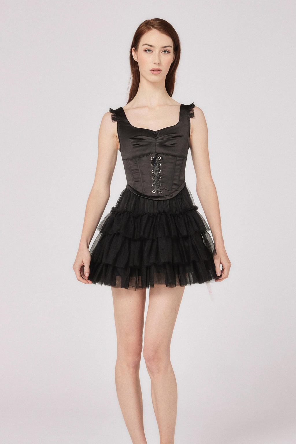Ellia Corseted Mini Dress - Classic Black