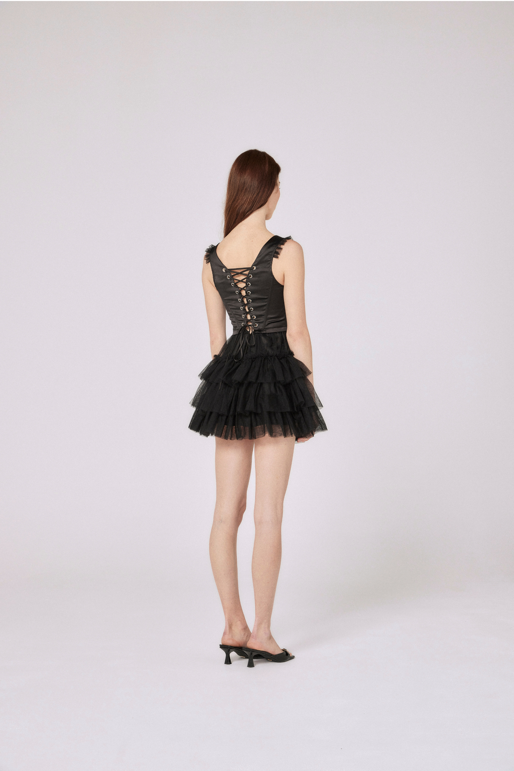 Ellia Corseted Mini Dress - Classic Black