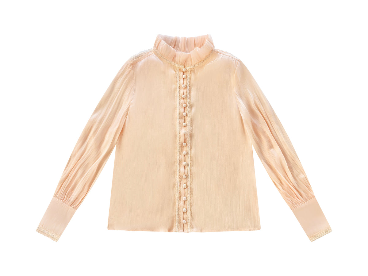 Ophelia Longsleeve Blouse - Peach