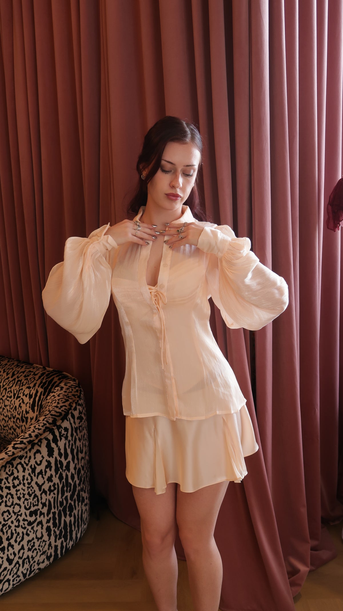 Willow Longsleeve Blouse - Peach