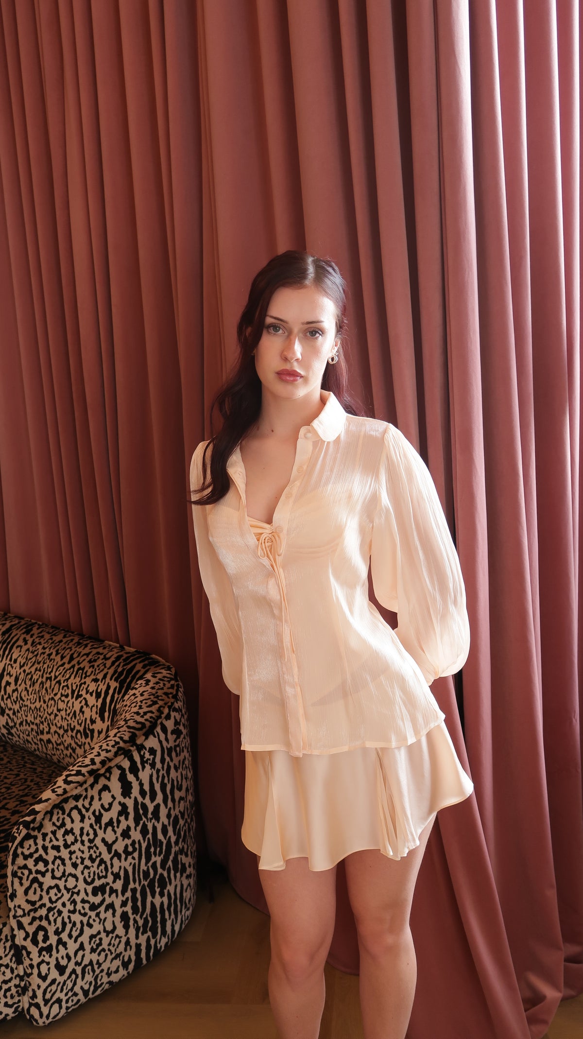 Willow Longsleeve Blouse - Peach