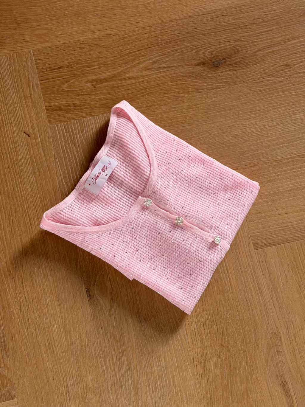 Rosé Rhinestone Knit