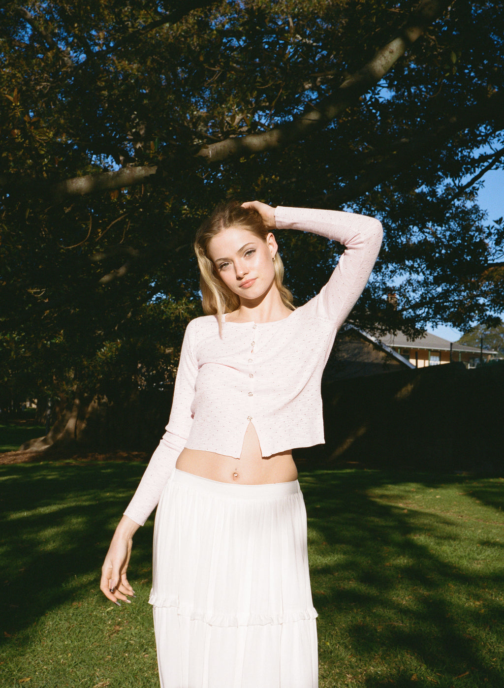 Rosé Rhinestone Knit