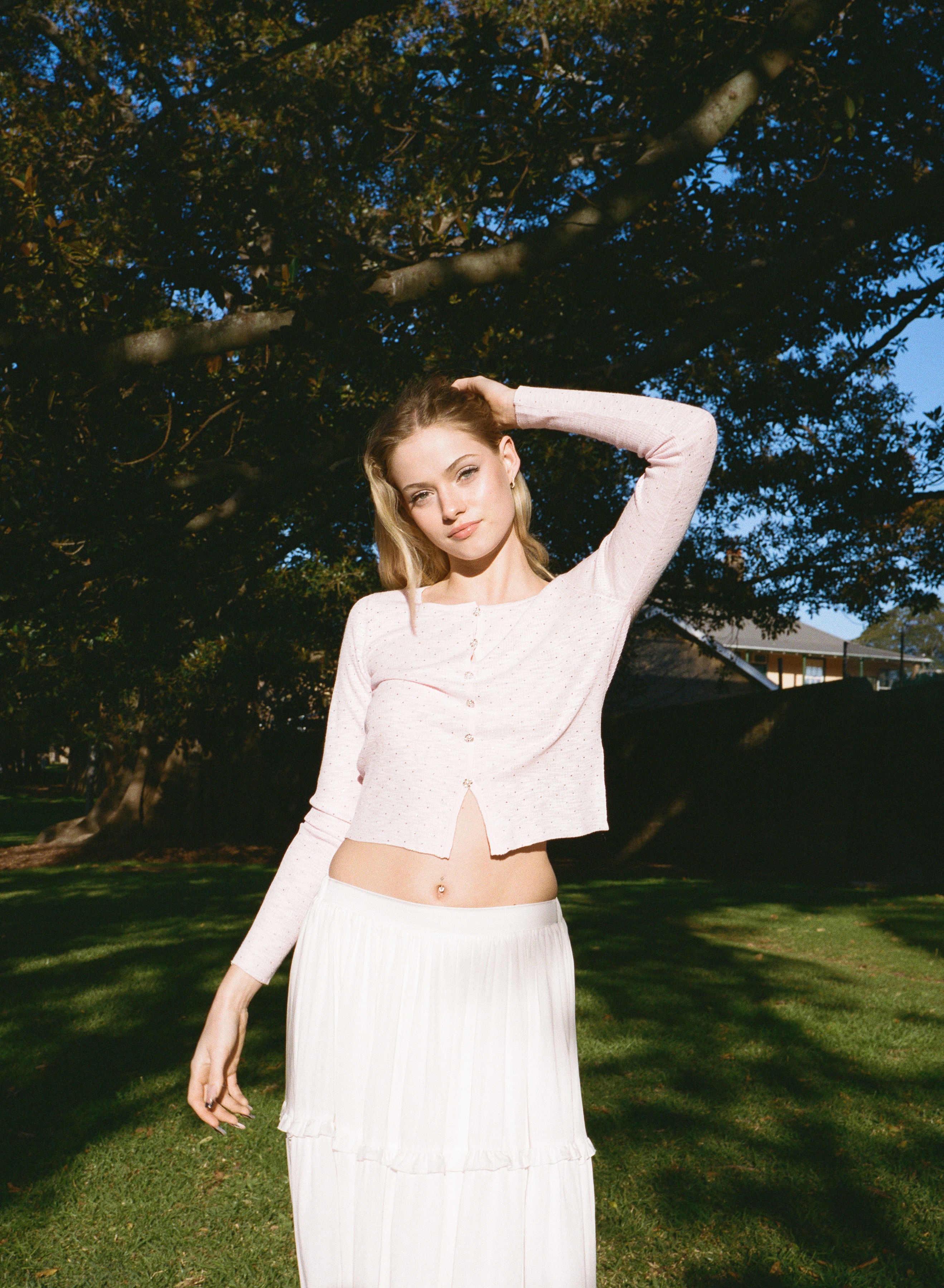 Rosé Rhinestone Knit