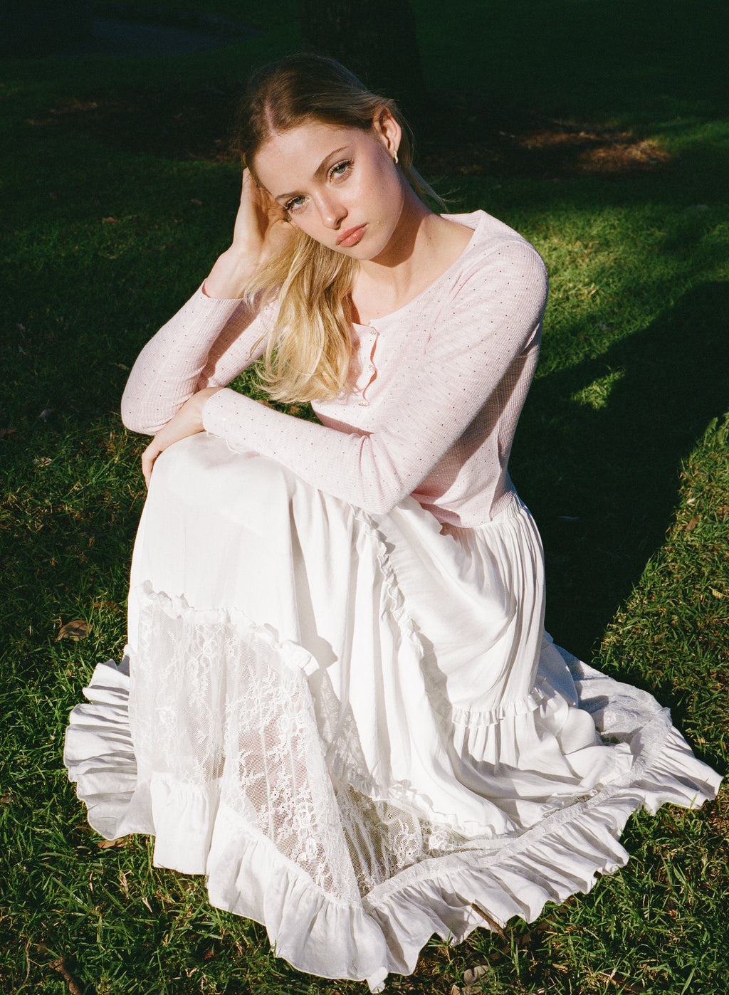 Rosé Rhinestone Knit