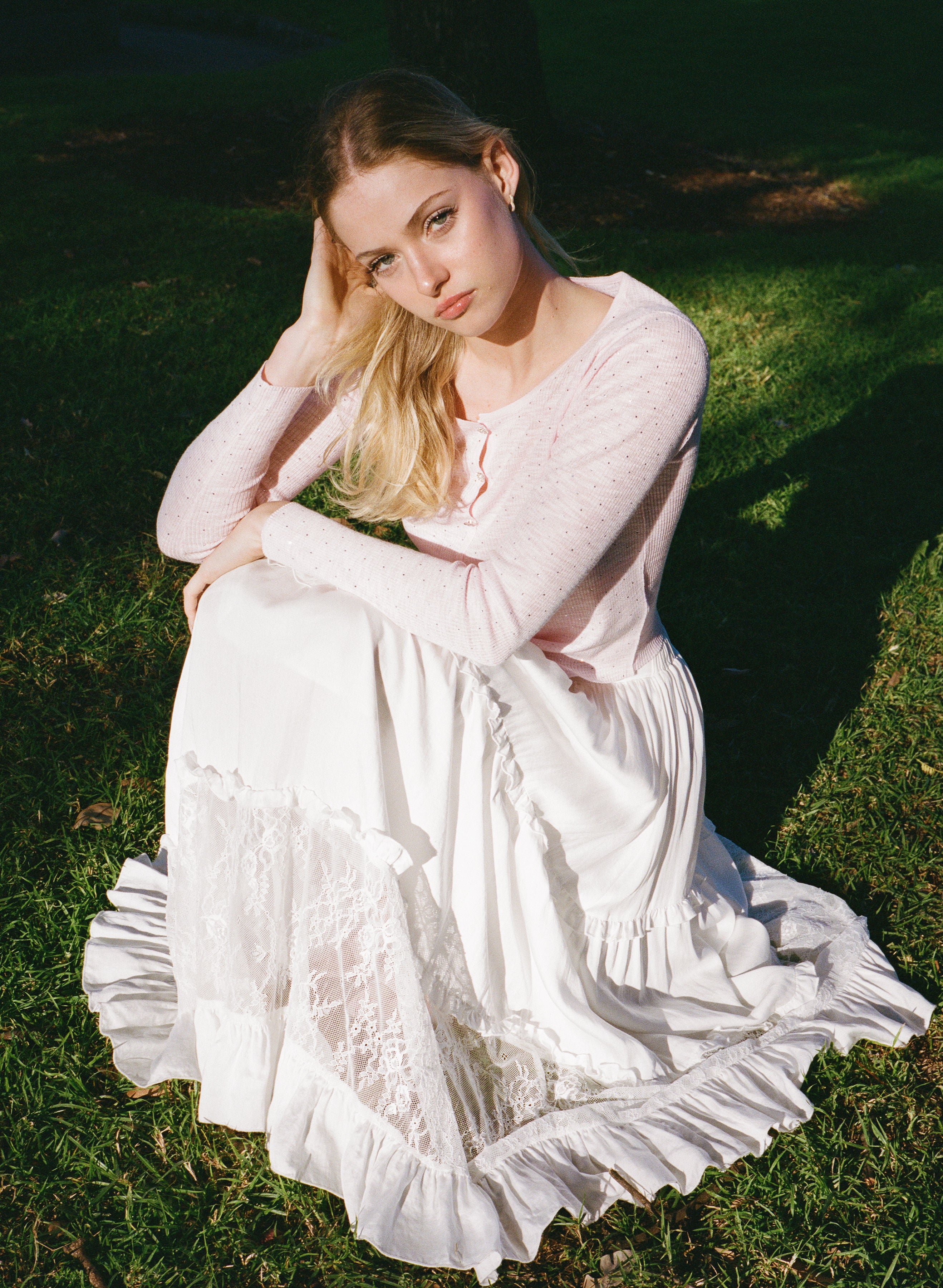 Rosé Rhinestone Knit