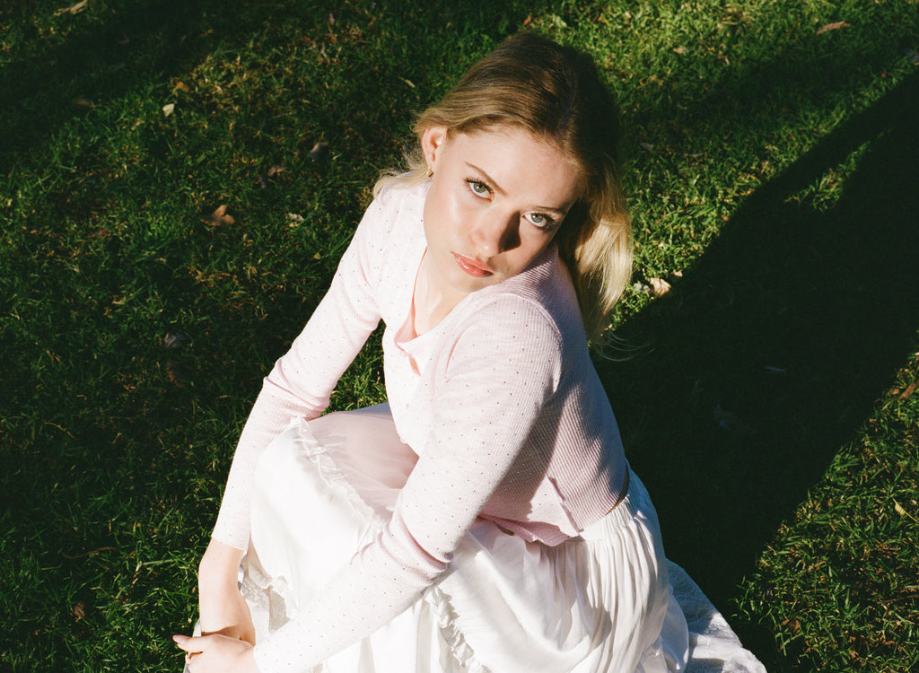Rosé Rhinestone Knit