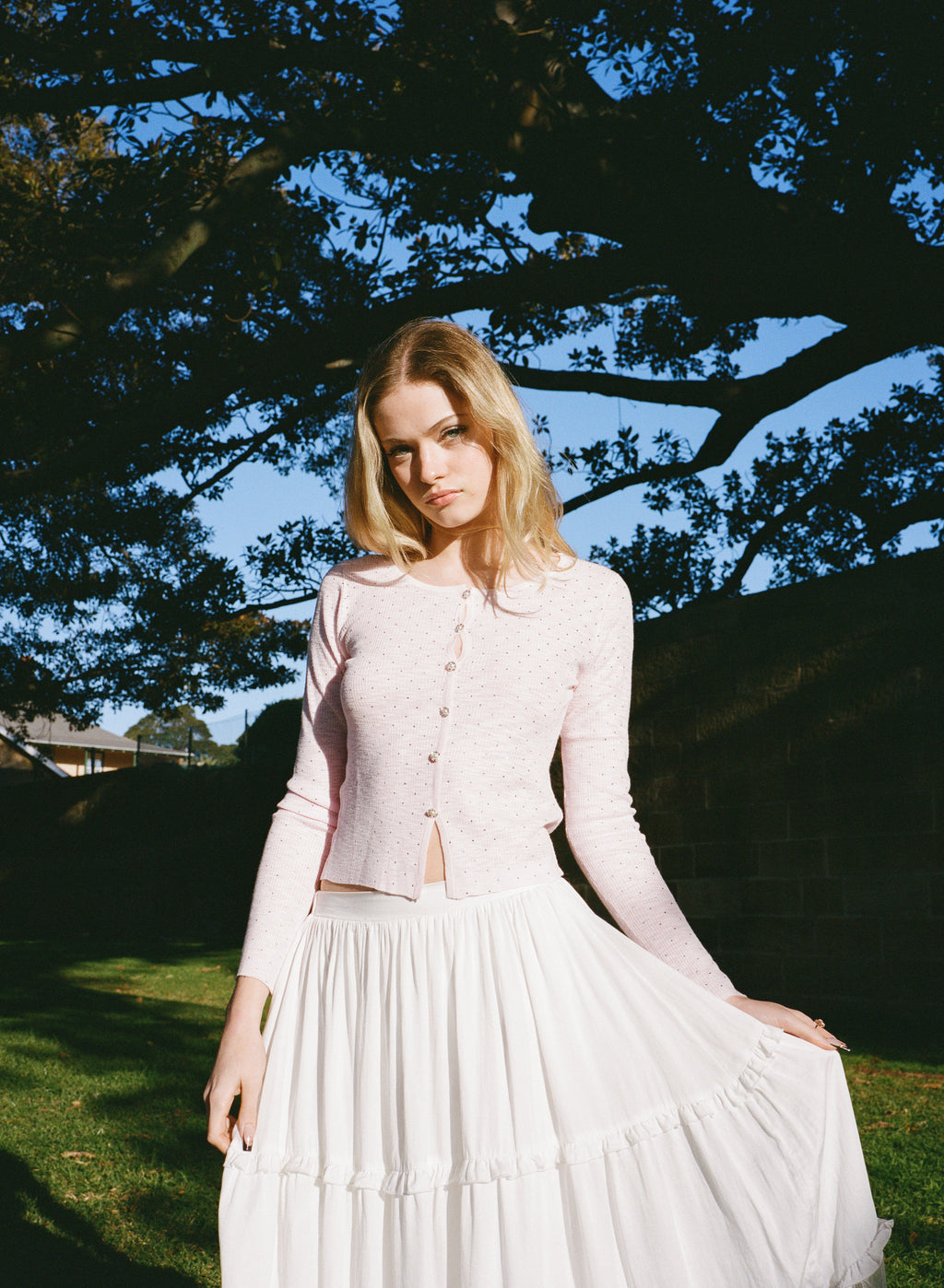 Rosé Rhinestone Knit