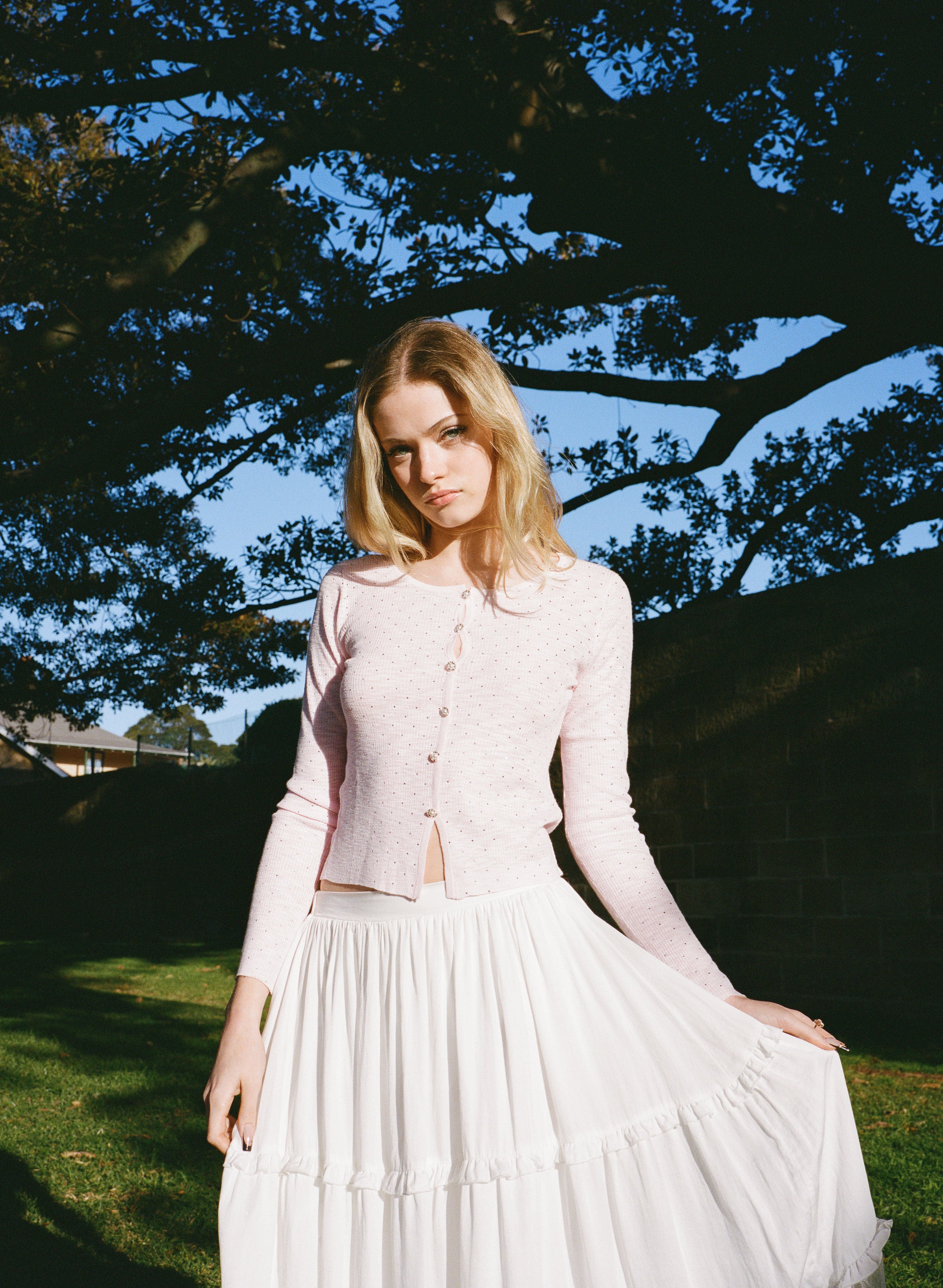 Rosé Rhinestone Knit