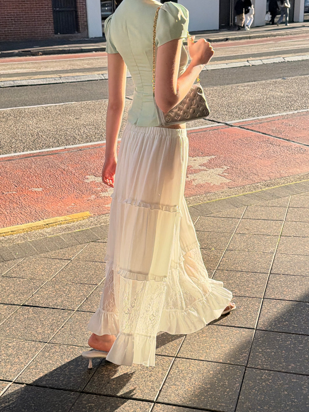 Deborah Maxi Skirt - White