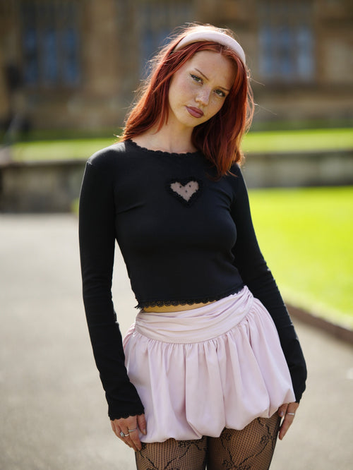 Heart Cutout Longsleeve Top