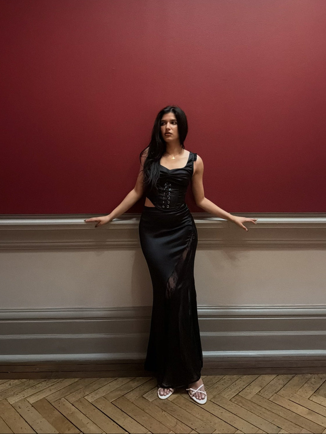 Aneeqa - Mermaid Lace Peekaboo Maxi Skirt