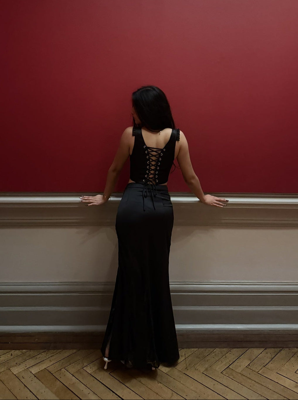 Aneeqa - Mermaid Lace Peekaboo Maxi Skirt