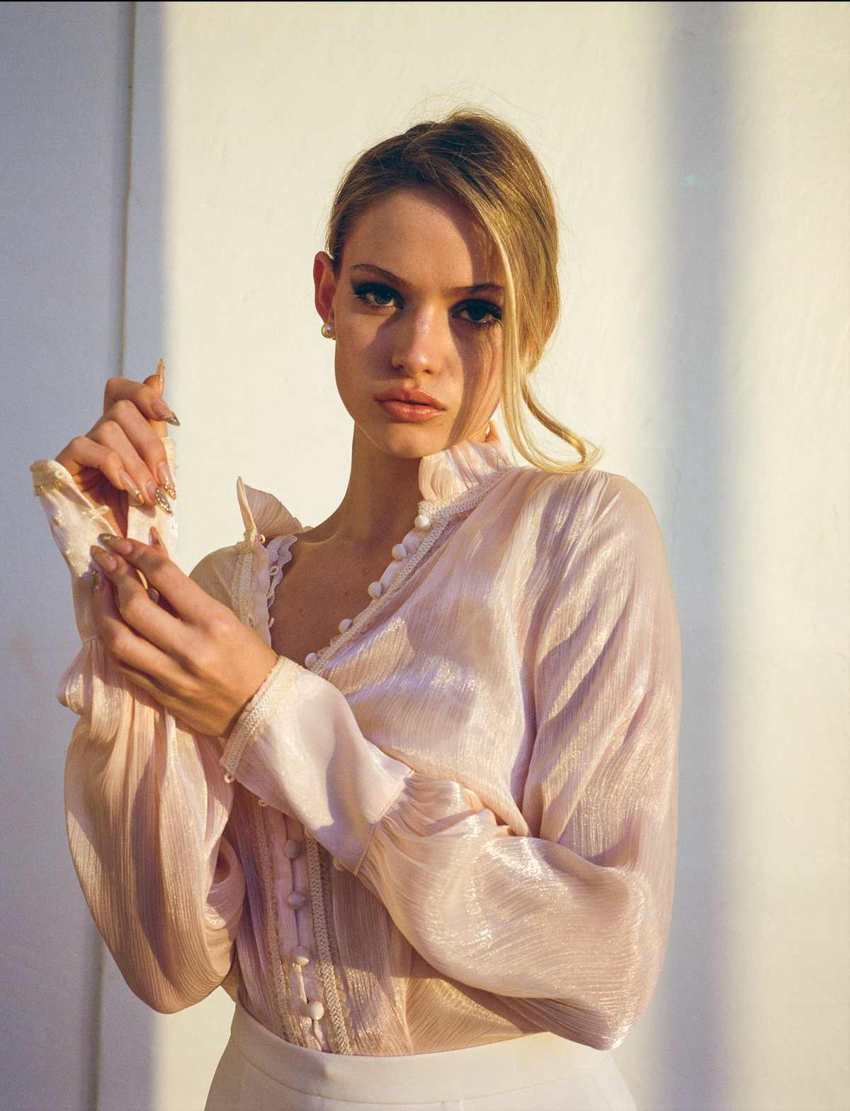 Ophelia Longsleeve Blouse - Peach