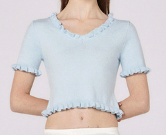 Chloe Knit Top - Baby Blue