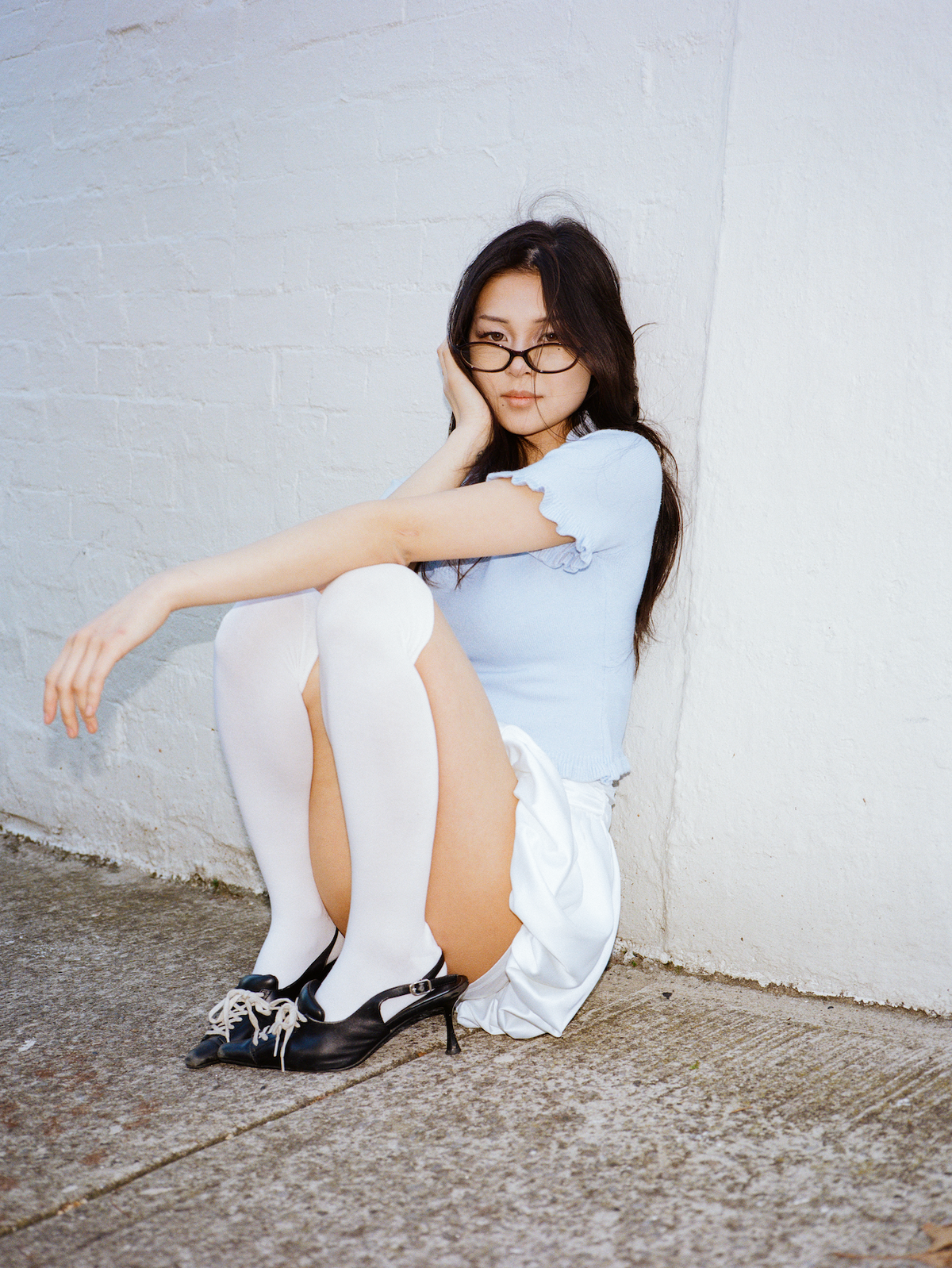 Chloe Knit Top - Baby Blue